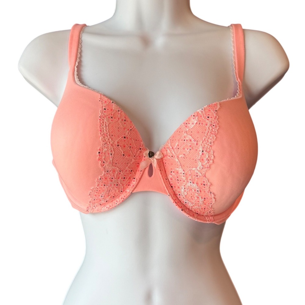 Victoria's Secret Perfect Coverage Bra Lace Trim Underwire Size 34DD